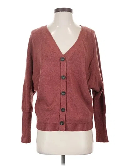 Pre-owned Assorted Brands Cardigan Sweater In Burgundy