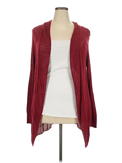 Pre-owned Assorted Brands Cardigan Sweater In Burgundy