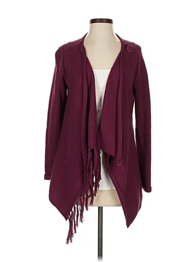 Pre-owned Assorted Brands Cardigan Sweater In Burgundy