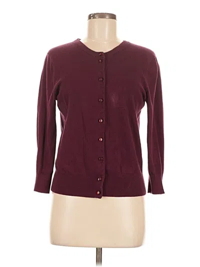 Pre-owned Assorted Brands Cardigan Sweater In Burgundy