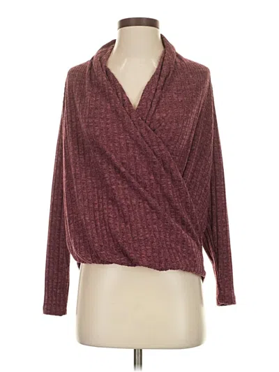 Pre-owned Assorted Brands Cardigan Sweater In Burgundy