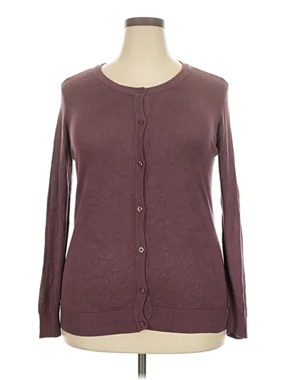 Pre-owned Assorted Brands Cardigan Sweater In Burgundy