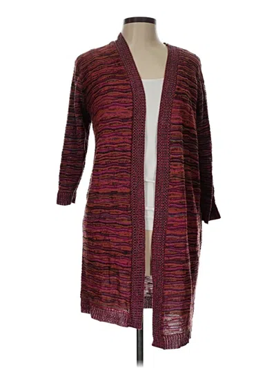 Pre-owned Assorted Brands Cardigan Sweater In Burgundy
