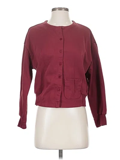 Pre-owned Assorted Brands Cardigan Sweater In Burgundy
