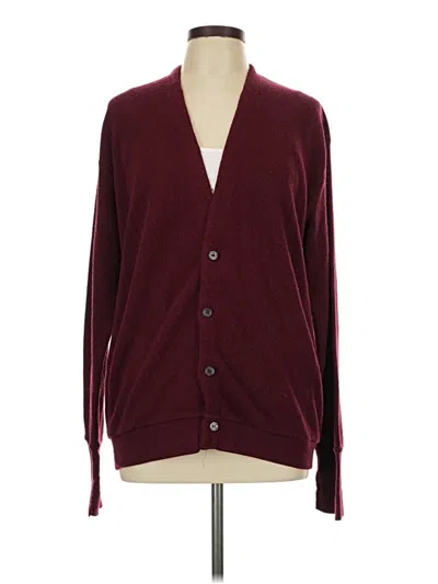 Pre-owned Assorted Brands Cardigan Sweater In Burgundy