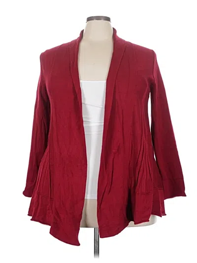 Pre-owned Assorted Brands Cardigan Sweater In Burgundy