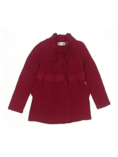 Pre-owned Assorted Brands Kids' Cardigan Sweater In Burgundy