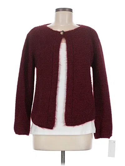 Pre-owned Assorted Brands Cardigan Sweater In Burgundy