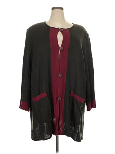 Pre-owned Assorted Brands Cardigan Sweater In Burgundy