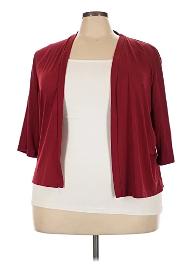 Pre-owned Assorted Brands Cardigan Sweater In Burgundy
