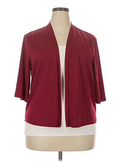 Pre-owned Assorted Brands Cardigan Sweater In Burgundy