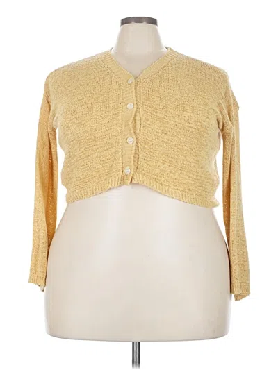 Pre-owned Assorted Brands Cardigan Sweater In Gold