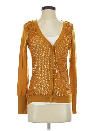Pre-owned Assorted Brands Cardigan Sweater In Gold