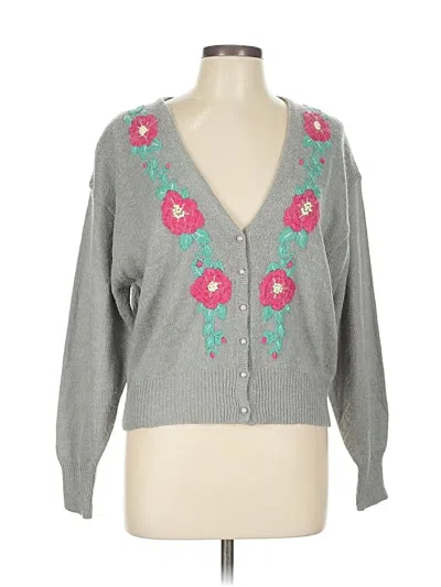 Pre-owned Assorted Brands Cardigan Sweater In Gray