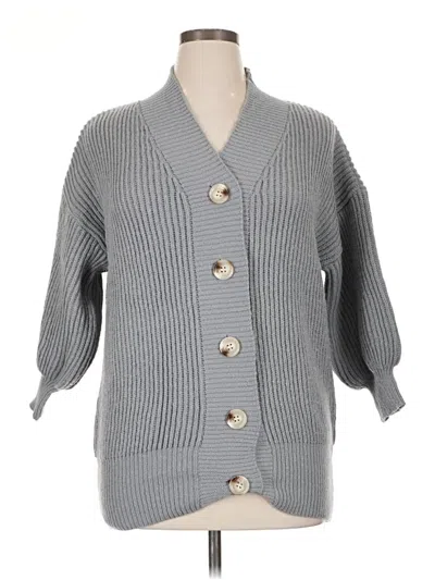 Pre-owned Assorted Brands Cardigan Sweater In Gray