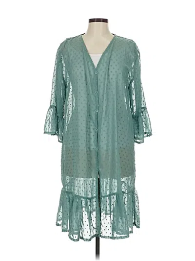 Pre-owned Assorted Brands Cardigan Sweater In Green