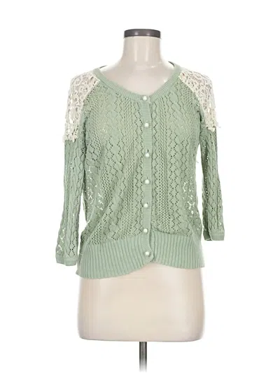 Pre-owned Assorted Brands Cardigan Sweater In Green