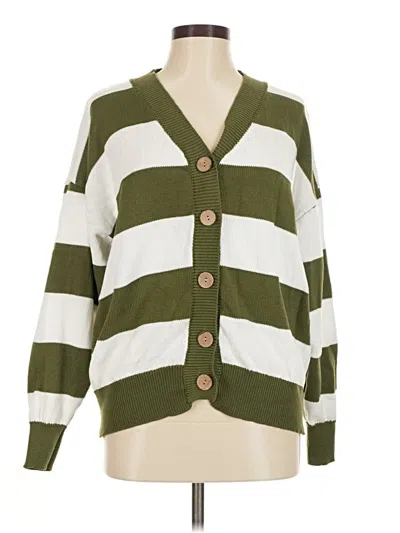 Pre-owned Assorted Brands Cardigan Sweater In Green