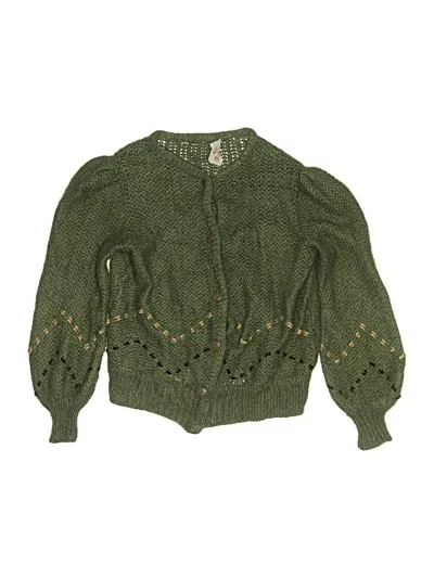Pre-owned Assorted Brands Cardigan Sweater In Green