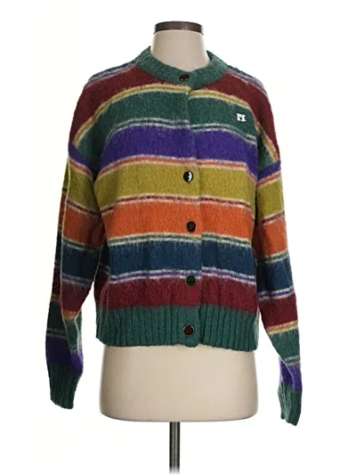 Pre-owned Assorted Brands Cardigan Sweater In Green