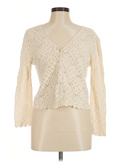 Pre-owned Assorted Brands Cardigan Sweater In Ivory