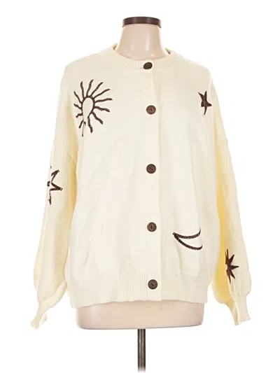 Pre-owned Assorted Brands Cardigan Sweater In Ivory