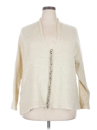 Pre-owned Assorted Brands Cardigan Sweater In Ivory