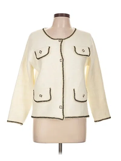 Pre-owned Assorted Brands Cardigan Sweater In Ivory