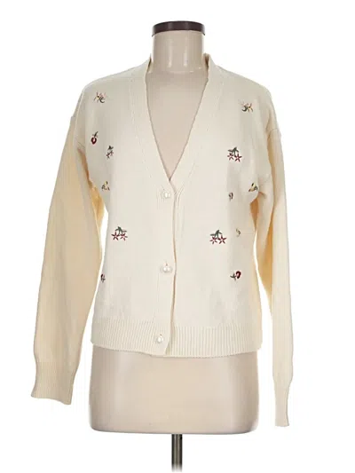 Pre-owned Assorted Brands Cardigan Sweater In Ivory