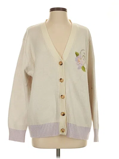 Pre-owned Assorted Brands Cardigan Sweater In Ivory