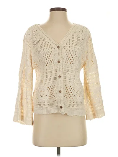 Pre-owned Assorted Brands Cardigan Sweater In Ivory