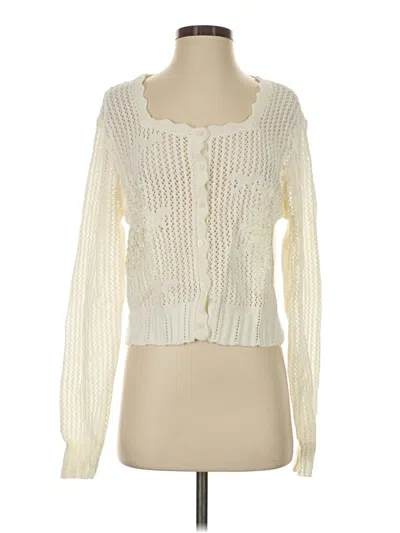 Pre-owned Assorted Brands Cardigan Sweater In Ivory