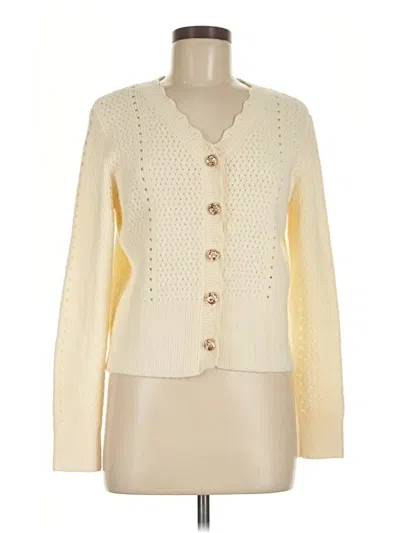 Pre-owned Assorted Brands Cardigan Sweater In Ivory