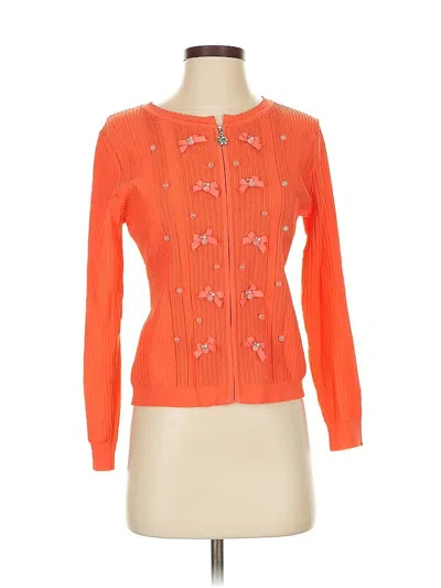 Pre-owned Assorted Brands Cardigan Sweater In Orange