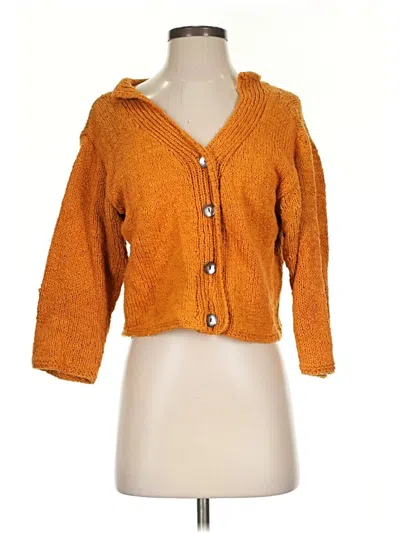 Pre-owned Assorted Brands Cardigan Sweater In Orange