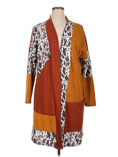 Pre-owned Assorted Brands Cardigan Sweater In Orange