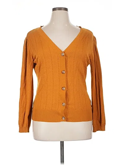 Pre-owned Assorted Brands Cardigan Sweater In Orange