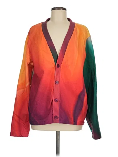 Pre-owned Assorted Brands Cardigan Sweater In Orange
