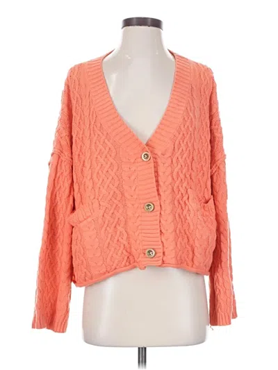 Pre-owned Assorted Brands Cardigan Sweater In Orange