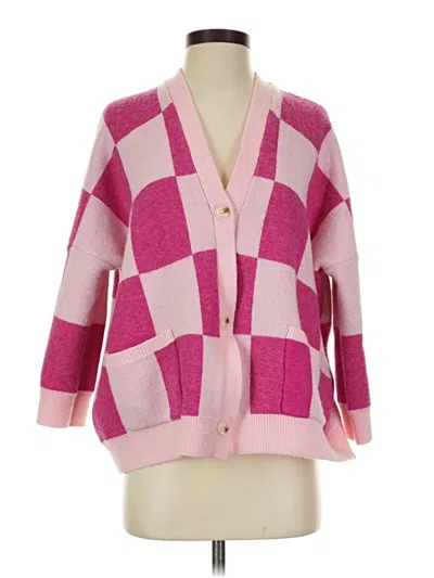 Pre-owned Assorted Brands Cardigan Sweater In Pink