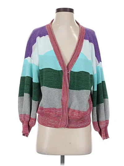 Pre-owned Assorted Brands Cardigan Sweater In Purple