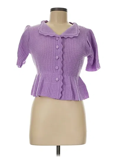 Pre-owned Assorted Brands Cardigan Sweater In Purple