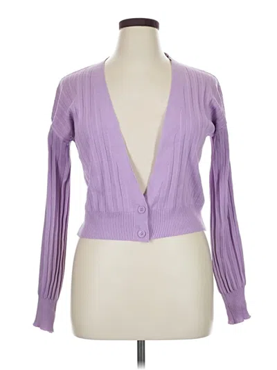 Pre-owned Assorted Brands Cardigan Sweater In Purple