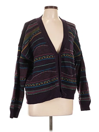 Pre-owned Assorted Brands Cardigan Sweater In Purple