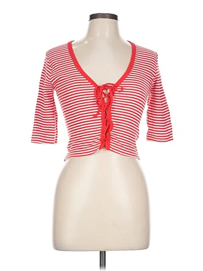 Pre-owned Assorted Brands Cardigan Sweater In Red
