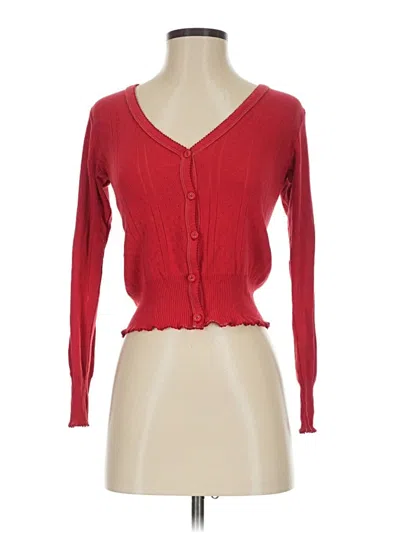 Pre-owned Assorted Brands Cardigan Sweater In Red