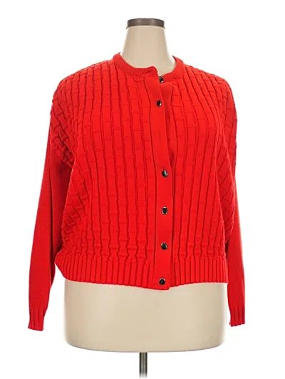 Pre-owned Assorted Brands Cardigan Sweater In Red