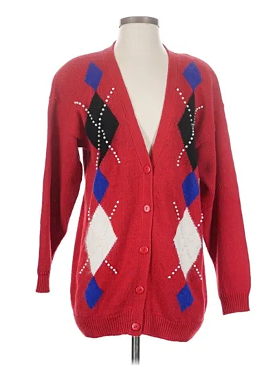 Pre-owned Assorted Brands Cardigan Sweater In Red