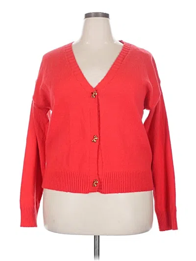 Pre-owned Assorted Brands Cardigan Sweater In Red