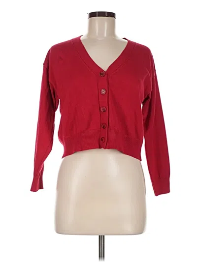 Pre-owned Assorted Brands Cardigan Sweater In Red